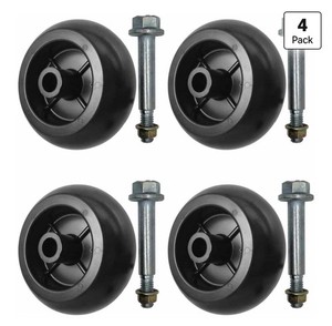 Industrial Replacement Caster Wheels Set w/ Mounting Bolts, Black 4 Pack