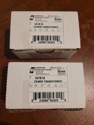 2 Hammond 187B12 Power Transformers, RoHS Compliant, UPC 2398095322
