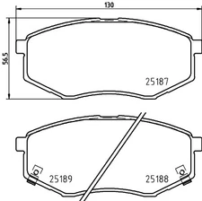 Front Axle Hella 8DB 355 037-981 Brake Pad Set, Disc Brake for Kia