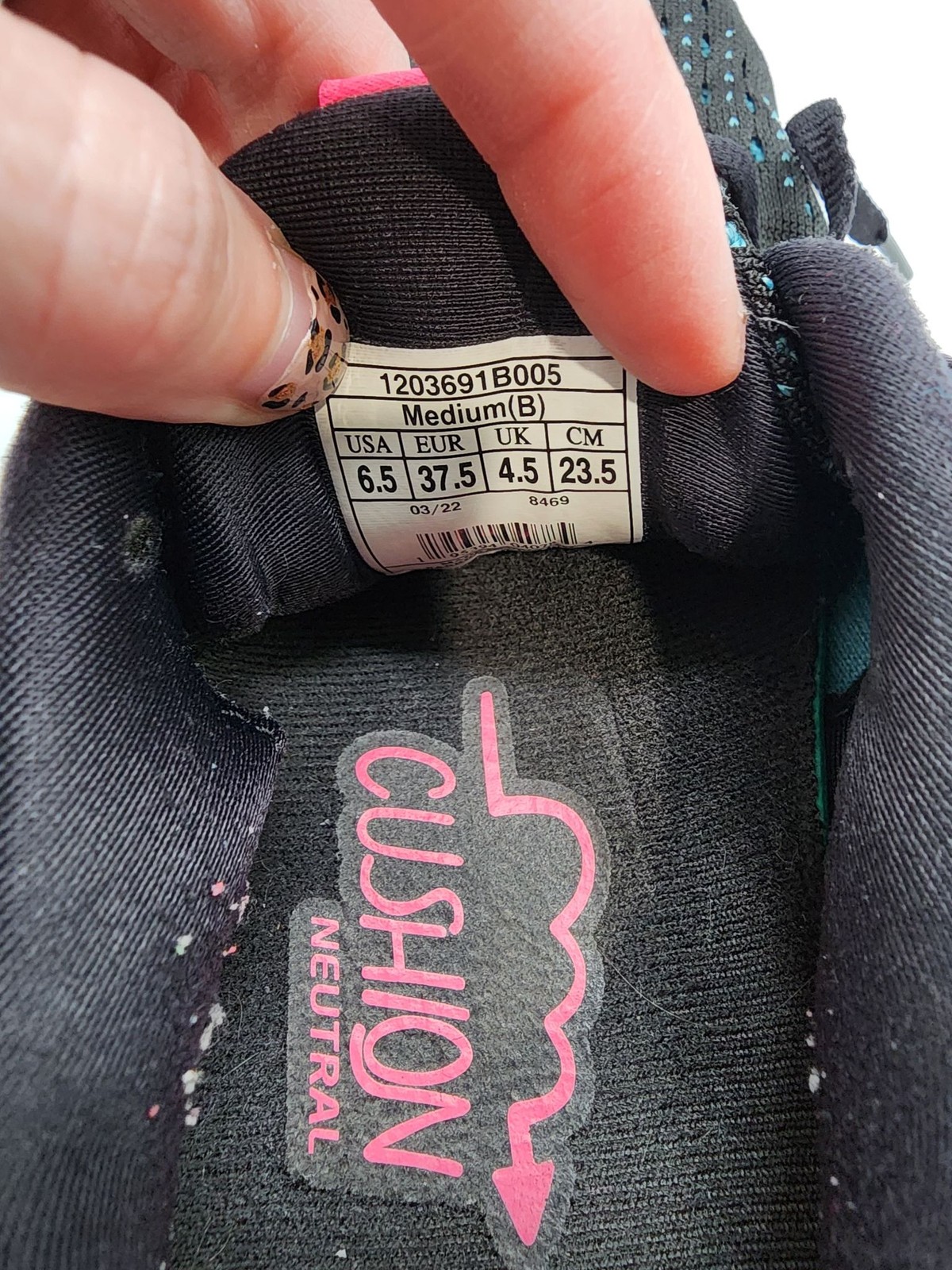 Brooks Glycerin 20 Women's Running Shoes Black Pink Blue Size 6.5 Used thumbnail 2