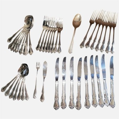 Oneida USA Stainless Flatware Arbor True Rose Set Of 43 Pieces Spoon Knife Fork
