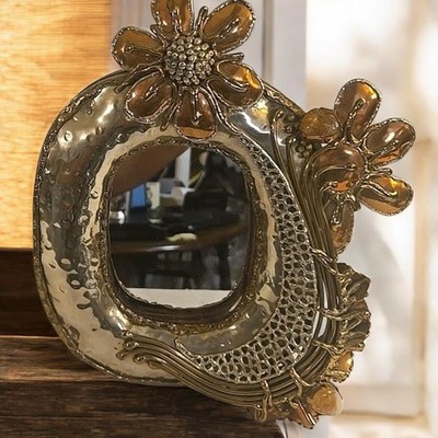 Ant Style Tabletop Vanity Mirror Ornate Frame Free Standing Easel Back Decor