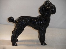 Vintage Coopercraft Pottery Black Standard Poodle Dog Figure 20.5cms 8" High VGC