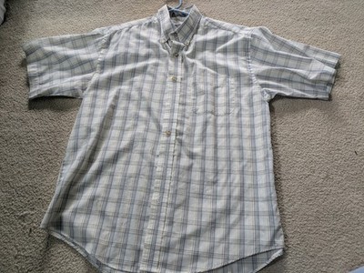 Vintage 90s Editions by Van Heusen Blue Short Sleeve Plaid Button Up Shirt L