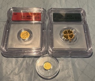 Lot Of Graded Fractional Gold 1/1000 1/500 And 1/200
