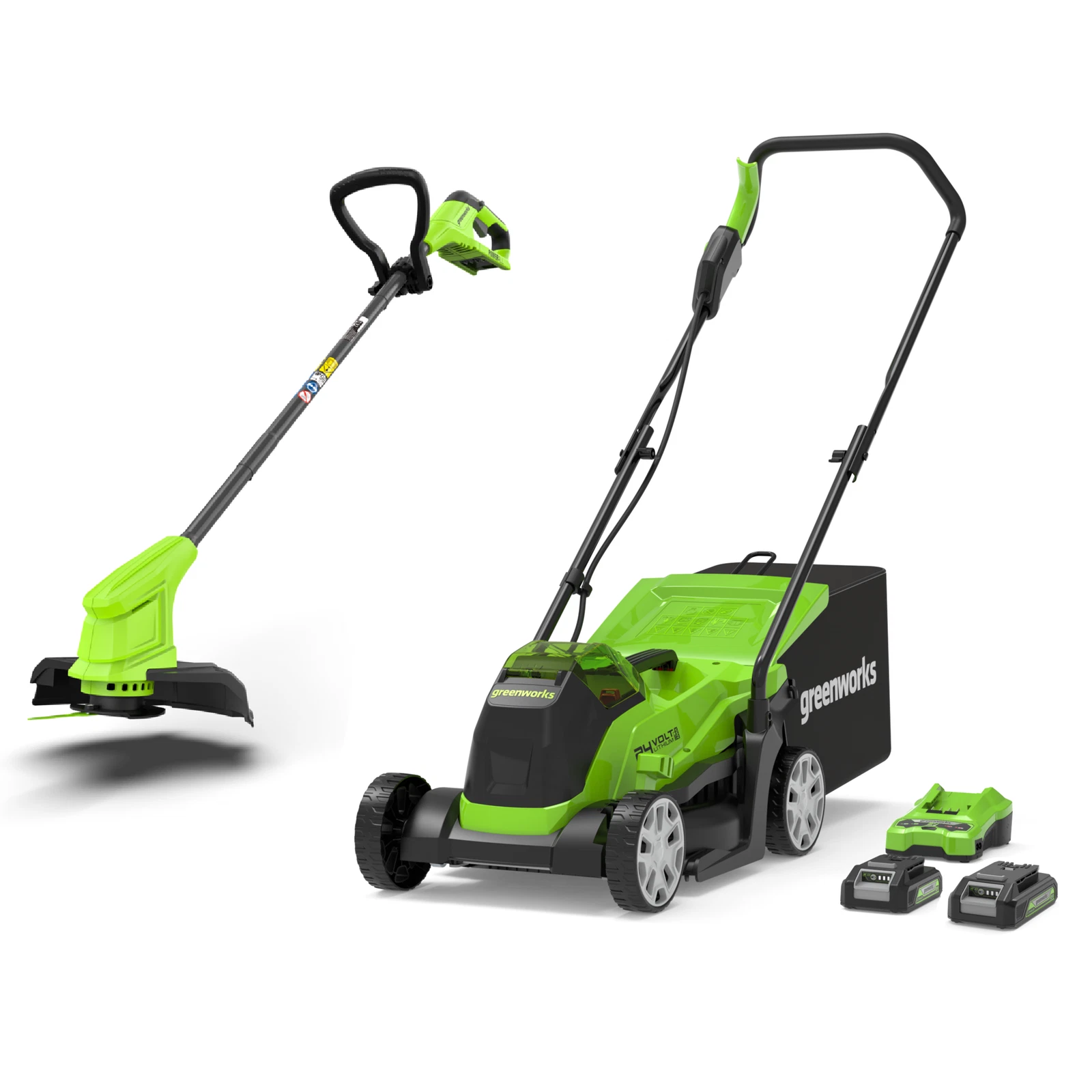 24V Akku Rasenm&auml;her 33cm mit Rasentrimmer 25cm