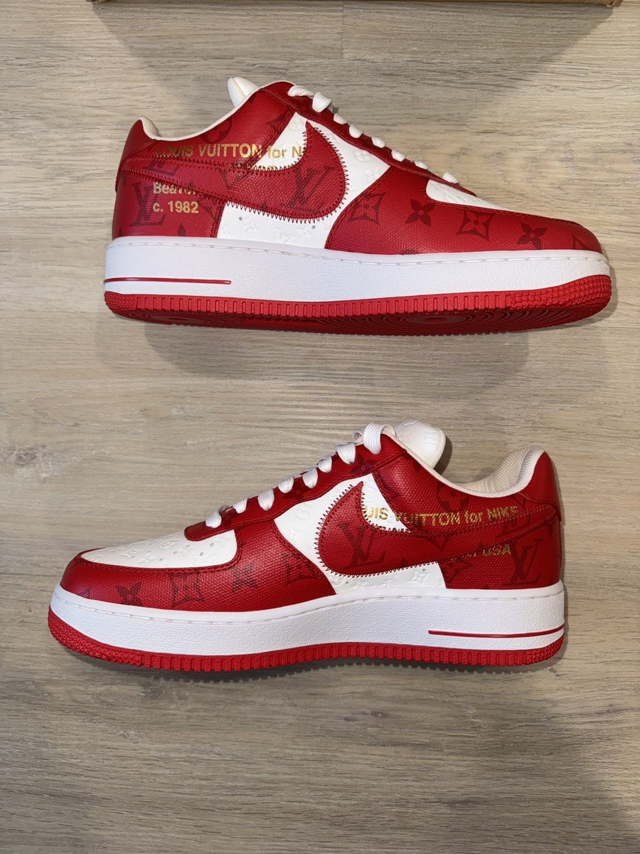 Nike Air Force 1 By Virgil Abloh Louis Vuitton LV Red Size 9 BRAND