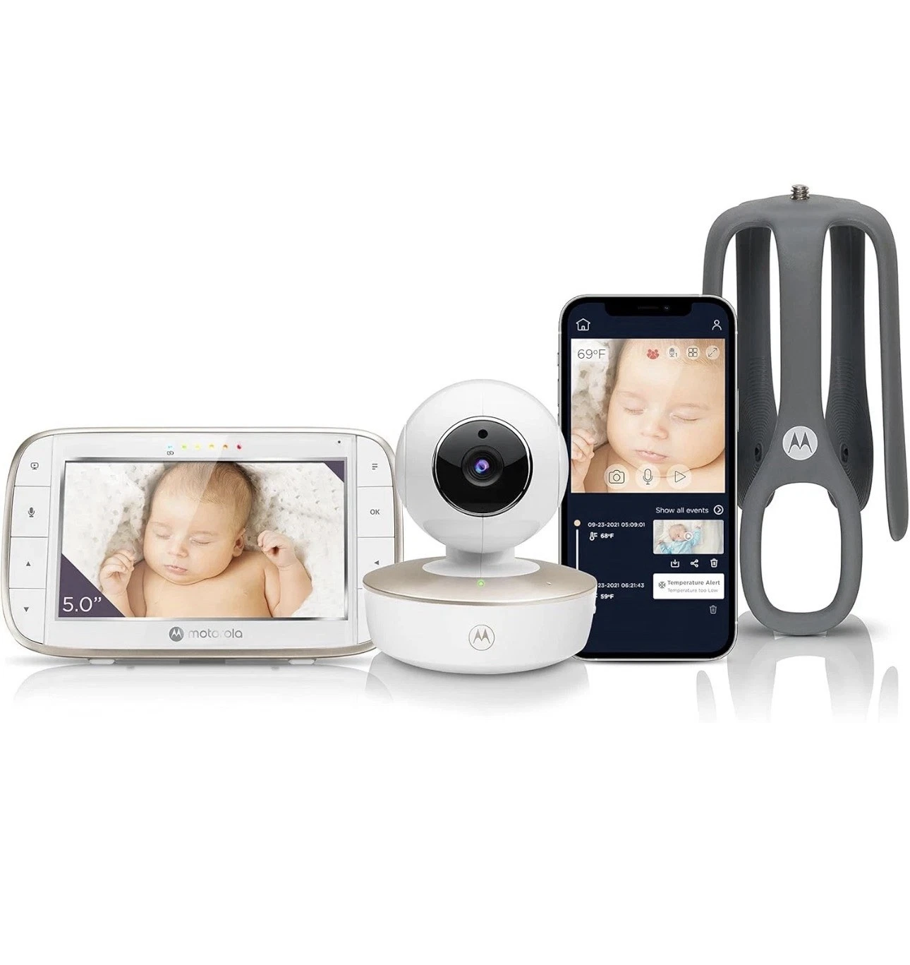 Motorola VM855 Portable Wi-Fi Video Baby Monitor with Flexible Crib Mount