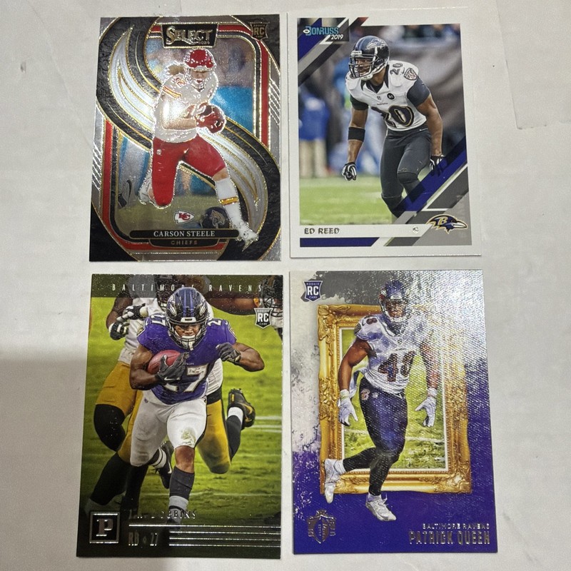 NFL Player Lot - 4 Great Cards With Steele, Ed Reed, Dobbins, & Patrick Queen