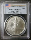 1991 $1 American Silver Eagle Dollar PCGS Gem BU
