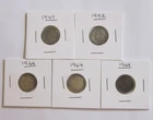 US Silver Dimes, Lot OF 5 Roosevelts 1952, 1947, 1964x3