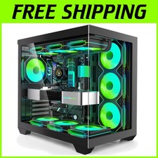 ATX Gaming PC Case with 7 ARGB Fans, Full-View Glass
