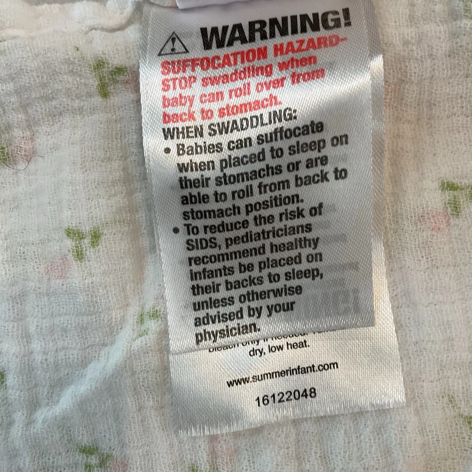 Детское одеяло Swaddle Me Summer с розовыми цветочными цветами муслиновым хлопком - Изображение 3 из 4