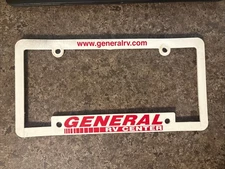 General RV Center License Plate Frame Plastic