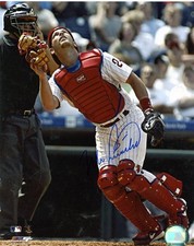 MIKE LIEBERTHAL ACTION PHILADELPHIA PHILLIES SIGNED AUTOGRAPHED 8X10  PHOTO