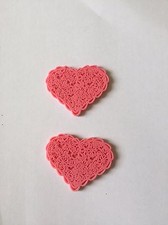 2 Heart Flatback Cabochon Embellishments