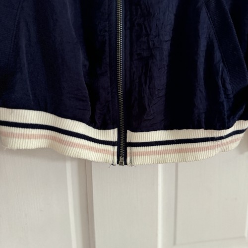 About a Girl Jacke Gr. S blau mit bestickten Blumen Full Zip Landhaus Y2K Retro - Bild 6 von 9