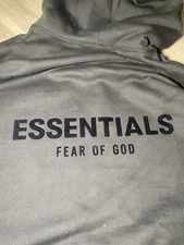 NEW Essentials Fear of God Stretch Limo Black Hoodie Size Large