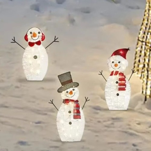 1/2/3 pcs LED Glowing Lighted Snowman Acrylic Yard Ornaments Party Decor - Picture 5 of 22