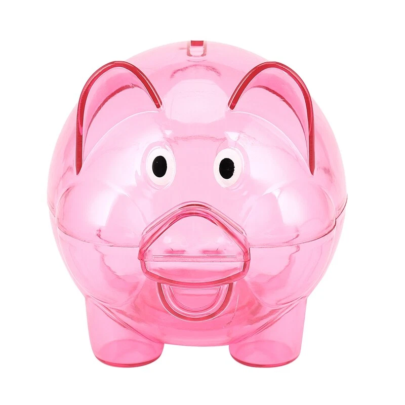 Cute Plastic Pig Clear Piggy Bank Coin Box Money Cash Saving Case Kids Toy  Gifh