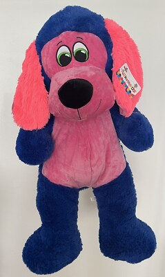 OVERSIZED ❤️New 32” NEON DOG BLUE/PINK (23” Sitting)Plush