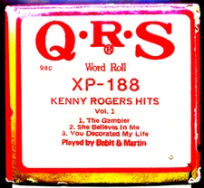 QRS Word Roll KENNY ROGERS HITS Vol. 1 Babit & Martin XP-188 Player Piano Roll