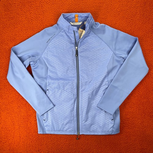 PETER MILLAR Mens MEDIUM Merge Elite Hybrid Golf Jacket Bondi Blue $230 NEW - Picture 2 of 10