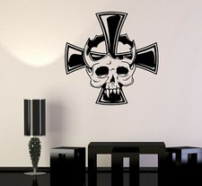 Wall Decal Skull Cross Monster Skeleton Bones Vinyl Sticker ed2070 