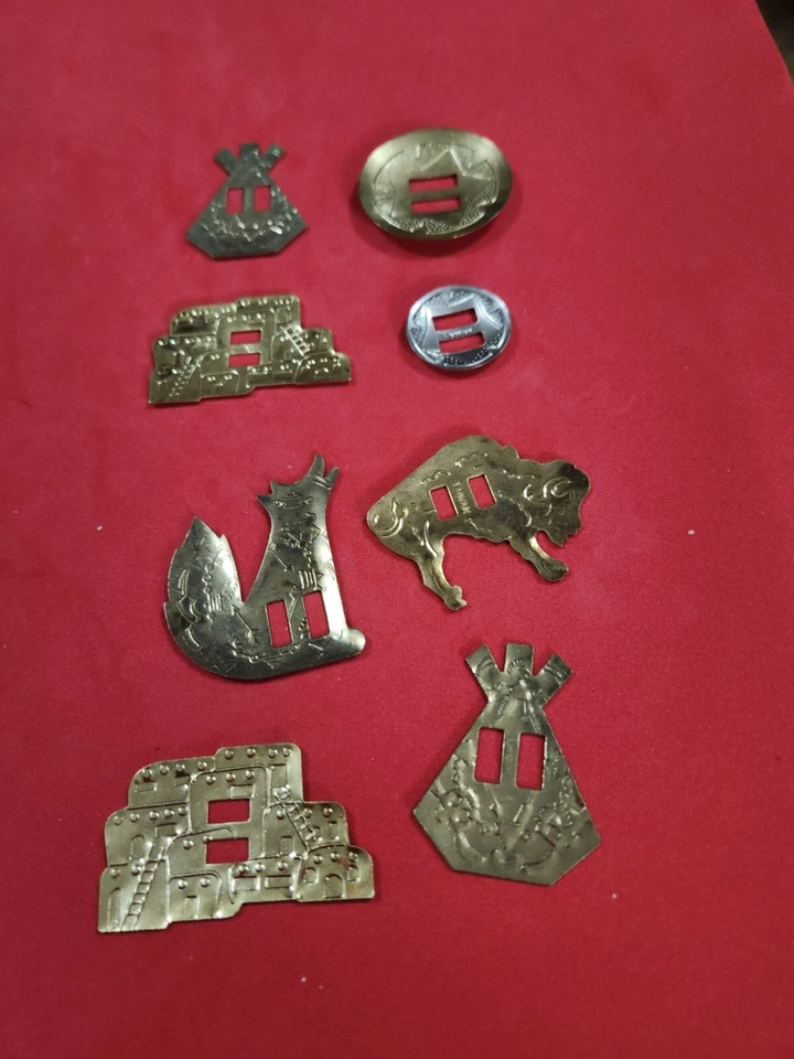 CONCHOS 2" x 1" COYOTE, WOLF, TIPEE, BUFFALO WESTERN DESIGN.  NATIVE AMERICAN  - Image 3 of 3