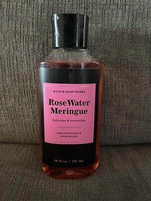 NEW BATH BODY WORKS ROSE WATER MERINGUE BODY WASH SHOWER GEL 10 FL OZ  SHEA - Main Image