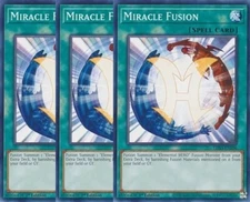Yugioh - Miracle Fusion x 3 - 1st Edition LP - Free Holographic Card