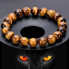 Tiger Eye Bracelet for Men Teens Women Natural Stone Handmade  ~ Gift 🎁 Idea