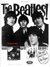 1965 The Beatles "We Can Work It Out/Day Tripper" Song Release Promo Reprint Ad