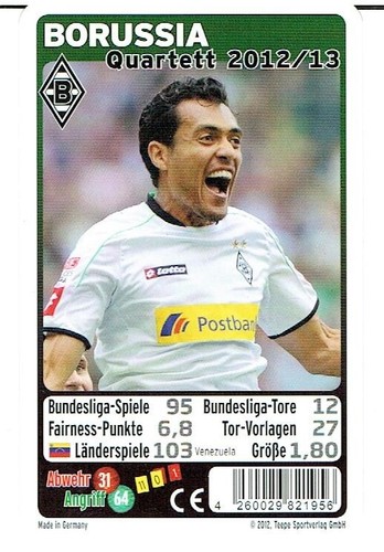 Borussia Mönchengladbach Quartett Kartenspiel 2012/13 Bundesliga Karten Fußball
