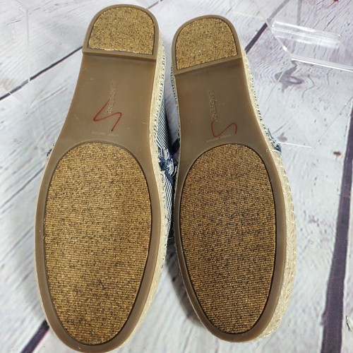 Lands End Women's Size 9 Navy Stripe Fringe Espadrilles Shoes - Picture 9 of 9