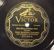 Josef Pasternack, Victor Sym Or – 78 rpm Victor 35764: Merry Wives of Windsor 