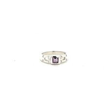 Sterling Silver Square Amethyst Ring Stone 4 x 4mm 