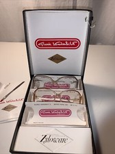 NOS Gloria Vanderbelt vintage eyeglasses two pairs blue pearl  burgundy W Box