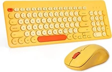 Arcwares Wireless Keyboard and Mouse Combo | Cute 2.4G Ergonomic USB Keyboard