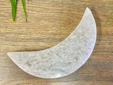 6” Selenite Moon Crystal Moon Charging Stones Plate Reiki Chakra Meditation.