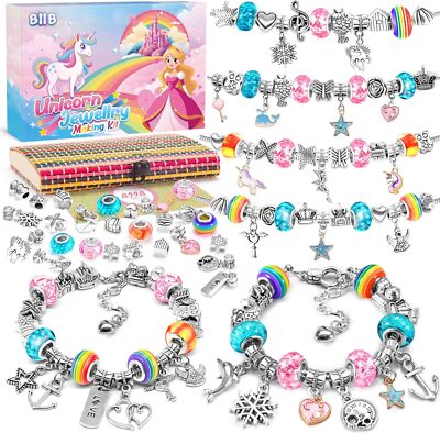 BIIB Einhorn Geschenke für Mädchen, Armband Bastelset, Geschenke für Teenager Mädchen Spielzeug