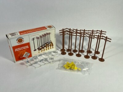 Plasticville 1931 36 Telephone Poles and Signs, NOS, bin 17