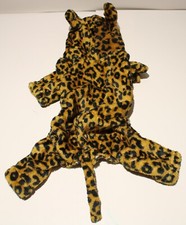 Dog Pajamas Jumpsuit Clothes Plush Hooded Hoodie Cheetah Costume 10" Back Length