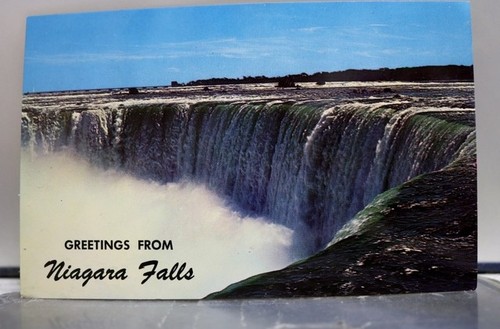 canada ontario niagara falls greetings postcard old vintage card