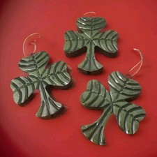 3 Metal Shamrock Ornaments