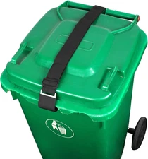 Cerradura para bote de basura, cierre ajustable con correa de seguridad.