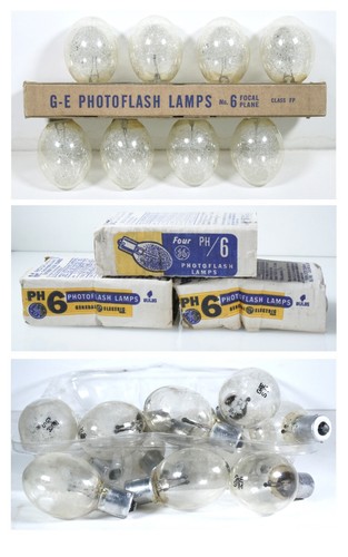 32 #6 Asst. Flashbulbs - PH/SM - Class F/FP - GN140-160 - Tested Old Stock