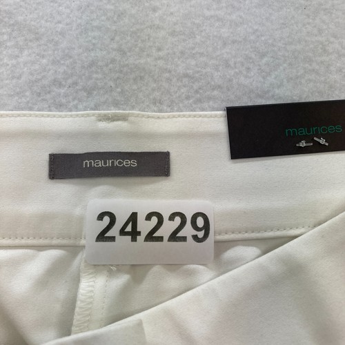 Maurices Dress Pants Women's Medium Long White Stretch Fabric Tapered High Rise - Picture 6 of 14