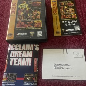 WWF Raw - Sega Genesis 32X 1995 Game , Poster , Manual & Reg Car Near Mint Cond
