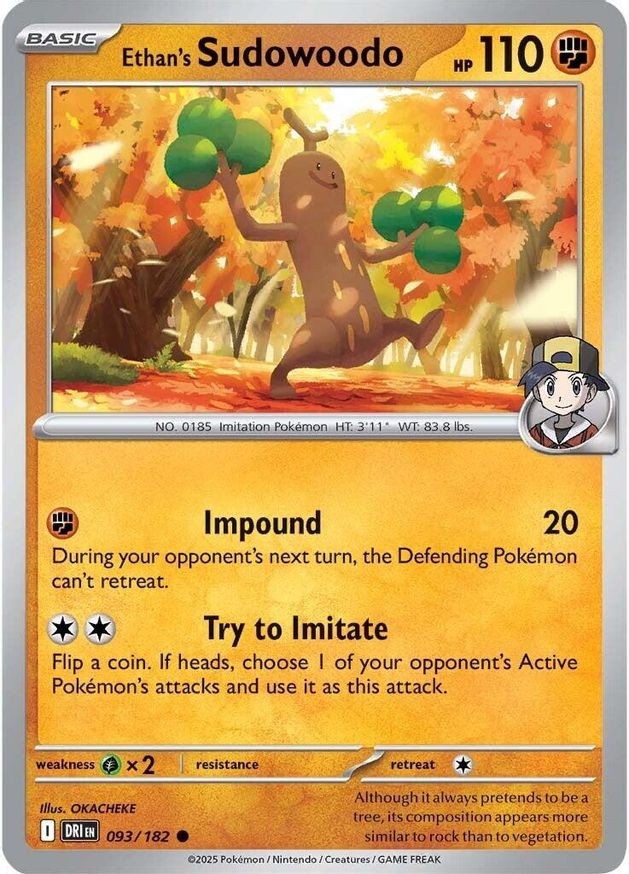 Pokemon Ethan's Sudowoodo (93/306) Destined Rivals LP REVERSE HOLO